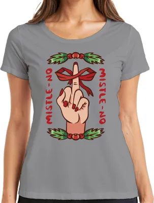 Produktbild von Mistle No Anti-Weihnachten - Weihnachtsgeschenk Christmas Damen T-Shirt, Grau, 3XL