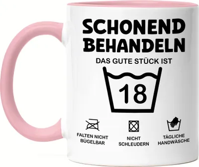 Produktbild von Schonend Behandeln Das Gute Stück ist 18 Tasse Rosa 18. Geburtstag Lustiges Geschenk