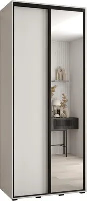 Produktbild von MEBLE KRYSPOL Davos 3 Schrank, zwei Türen - 235,2x120x60 cm - Weiß Weiß Schwarz