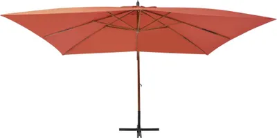 Obrázok produktu pre vidaXL Svetelný slnečník s drevenou tyčou 400x300 cm Terakota