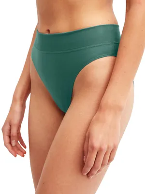 Image de CALIDA Slip femme - Élastique, taille haute, ceinture souple, jersey simple Vert XS (36/38)