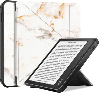 Obrázek produktu pro imoshion Design Skládací kryt pro Kobo Libra 2 / Tolino Vision 6 - White Marble