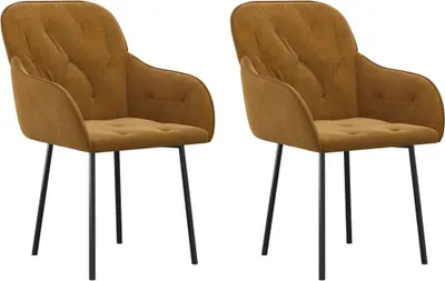 Produktbild von vidaXL Esszimmerstühle 2 Stk. Braun Samt