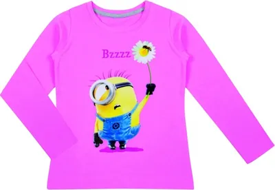 Produktbild von Minions Pullover für Mädchen - Bzzzz Sweatshirt Kinder Shirt langärmlig Rundhalsausschnitt Pink 110-116