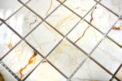 Produktbild von Handmuster Mosaik Fliese Marmor Naturstein golden cream poliert Struktur MOS42-32-2807_m