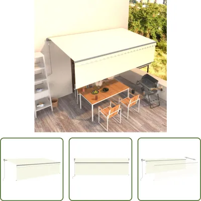 Produktbild von The Living Store Markise Automatisch Einziehbar mit Volant 5x3 m Creme