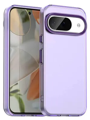Image de Étui pour Google Pixel 9 / 9 Pro, étui de téléphone fin semi-transparent mat antichoc Violet