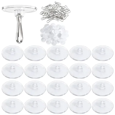 50 selbstklebende Deckenhalterungen, 2,18 cm, transparent, hängend
