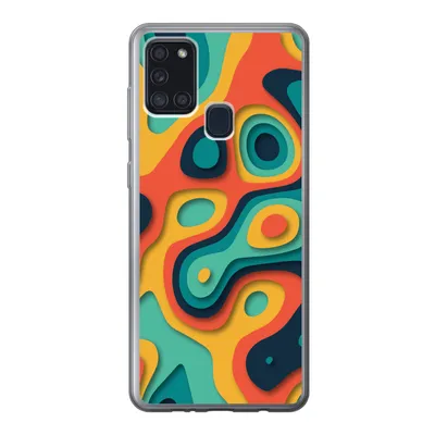 Produktbild von MuchoWow® Handyhülle Schutzhülle Hülle für Samsung Galaxy A21s Kreis - Muster - Farben Silikon Softcase Handy Hülle - Hartschale