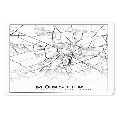 Produktbild von MuchoWow® Schreibtischunterlage Münster - Stadtplan - Karte 60x40 cm - XXL Mauspad - Großes Mauspad