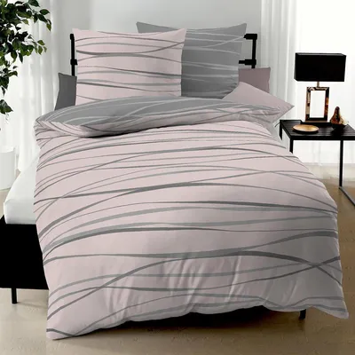 Produktbild von Traumschlaf Biber Bettwäsche Motion rosa 155x220 cm + 80x80 cm