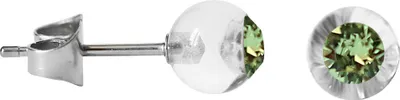 Produktbild von Chirurgenstahl Ohrstecker mit transparenter Acrylkugel Farbe - Transparent/Grün