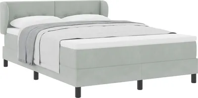 Immagine prodotto di Letto a molle con testiera Grigio chiaro 140 x 200 cm Velluto