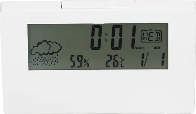 Image de Réveil digital Fonction Snooze LCD Heure Date Temp Humidity Display Horloge électronique de chevet avec lumière blanche