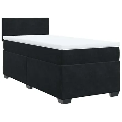 Produktbild von Boxspringbett mit Matratze Schwarz 80x200 cm Samt