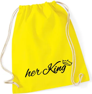 Produktbild von Huuraa Turnbeutel her King Krone 12 Liter Yellow Baumwolle Rucksack Geschenkidee