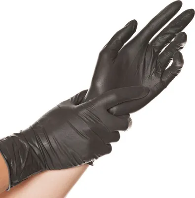 Immagine prodotto di 10x Hygostar 26768 Latexhandschuhe Diablo schwarz Gr. 7/S puderfrei