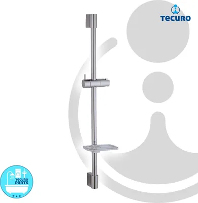 Produktbild von tecuro Ø 22 mm Wandstange Sunshine 680, chrom, mit Konusgleiter und Seifenschale