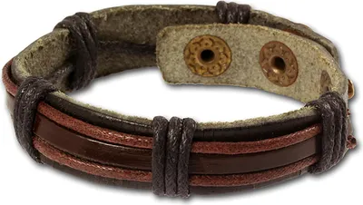 Produktbild von SilberDream Armband Leder -gegerbtes Rindsleder- schwarz braun Herren LA0014