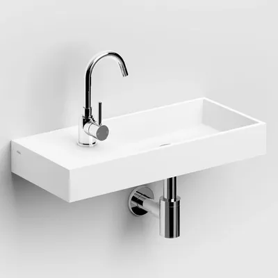Immagine prodotto di Clou Mini Wash Me Plus Sinistro - Lavabo da appoggio, 56 cm, senza foro per rubinetto