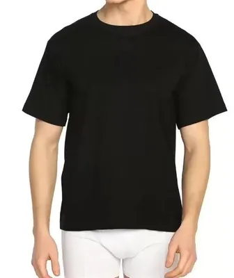 Produktbild von 3 Pack Herren Basic T-Shirt Unterziehshirt Unterhemden Schwarz XL Baumwolle K-82