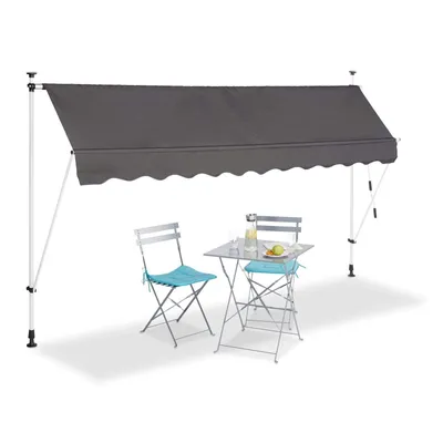 Obrázok produktu pre Bc-elec - HHYVA3012-ant Ručne výsuvná markíza na terasu a terasu 300x120cm antracitovo sivá
