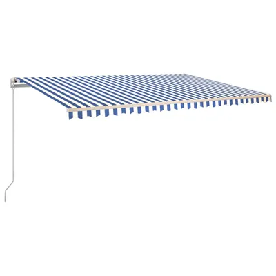 Immagine prodotto di Tenda da sole vidaXL a retrazione manuale 500x350 cm, blu e bianco