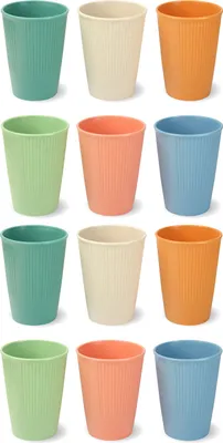 Produktbild von Schramm® Mehrweg Becher 350 ml pastellfarbig wählbar 6, 12 oder 24 Stück wiederverwendbar Kunststoff Mehrwegtrinkbecher Trinkbecher für Kinder, Größe:12 Stück
