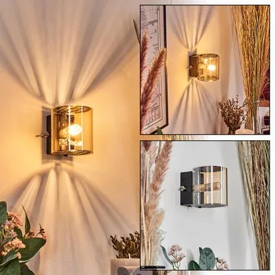 Produktbild von Hers Wandlampe aus Metall/Glas in Schwarz/Bernstein