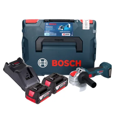 Produktbild von Bosch GWX 18V-7 Professional Akku Winkelschleifer 18 V 125 mm Brushless X-LOCK + 2x Akku 5,0 Ah + Ladegerät + L-Boxx