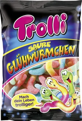 Produktbild von Trolli Saure Glühwürmchen, Weiche Süßigkeiten, 200 g, Fruits, Mehrfarbig, Tasche, 1 Stück(e)
