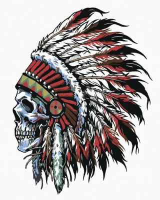 Produktbild von Diamondi - Diamond painting - INDIANERTOTENKOPF, 40X50 cm, ohne Keilrahmen