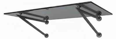 Produktbild von Glaszentrum Hagen 120x90 cm Glasvordach Grau RAL7016-V