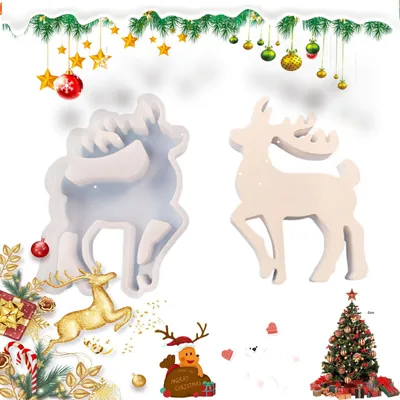 Produktbild von Silikonformen zum Gießen eines Elchs, Weihnachtskerzenhalters, DIY