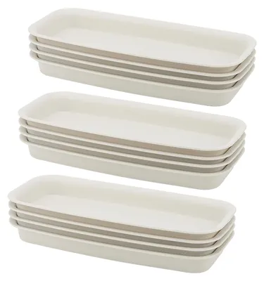 Immagine prodotto di Set di 12 vasi rettangolari color beige