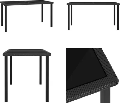 Produktbild von vidaXL Garten Esstisch Schwarz 140x70x73 cm Poly Rattan - Gartentisch - Gartentische - Tisch - Tische
