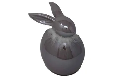 Blauth Hase Porzellan light purple Osterdekoration 16x14x19cm