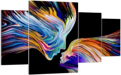 Produktbild von Bild auf Leinwand - Leinwandbild - Abstraktion modern - 160x90cm - Wand Bild - Wanddeko - Leinwanddruck - Bilder - Kunstdruck - Wanddekoration - Leinwand bilder - Wandkunst - DL160x90-3709