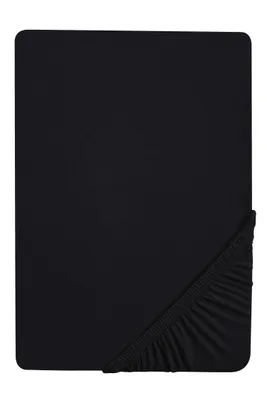 Produktbild von biberna Spannbettlaken 140x200cm bis 160x200cm, Spannbetttuch Stretch Jersey, schwarz