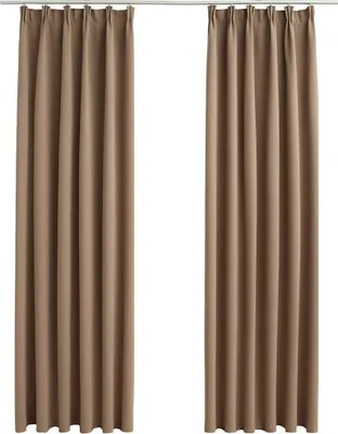 Produktbild von vidaXL Verdunkelungsvorhänge mit Haken 2 Stk. Taupe 140x245cm