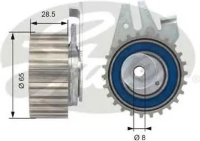 Produktbild von GATES T43044 Spannrolle Zahnriemen Ø65mm