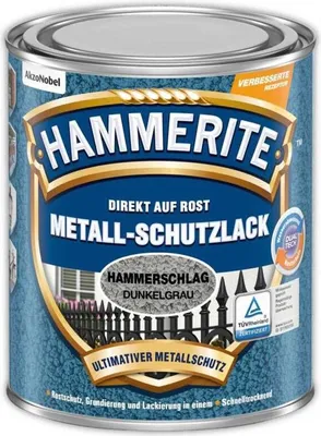 Produktbild von Hammerite Metall-Schutzlack Hammerschlag, Fertig gemischt, Zaun, Möbel, Treppe, Metall, Nicht-eisenhaltiges Metall, Hammerschlag, Blau, 10 m²/L, Dunkelblau