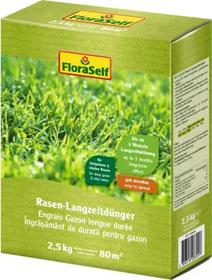 Produktbild von Rasen-Langzeitdünger FloraSelf 2,5 kg / 80 m²