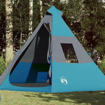 Produktbild von Design Campingzelt 7 Personen Blau 350x350x280 cm 185T Taft, Campingzelte 2024 Neu