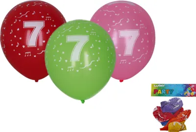 Obrázok produktu pre Nafukovací balón 30 cm - sada 5 balónov s číslom 7