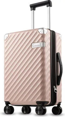 Produktbild von Famanu Handgepäckkoffer mit Rollen - 100% Polycarbonat, erweiterbar, rosa