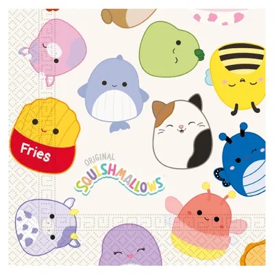 Produktbild von Servietten, 2-lagig. Squishmallows, 33x33 cm, 20 Stück.