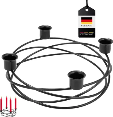 Produktbild von bremermann Kerzenhalter – Kranzform, für Stabkerzen / Tafelkerzen, Kerzenständer