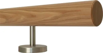 Produktbild von TIBU Esche Holz Handlauf Geländer 0,3m - 5m, Länge 280 cm, Ende gefast und 4 gerade Halter