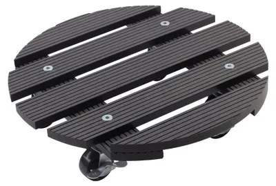 Produktbild von Metafranc WPC-Pflanzenroller Ø 300 mm 60 kg Tragkraft Anthrazit PP-Räder Feststeller